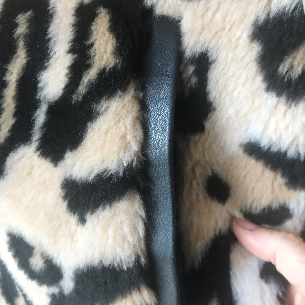 Express leopard print fur leather trim jacket NWT - Picture 8 of 12